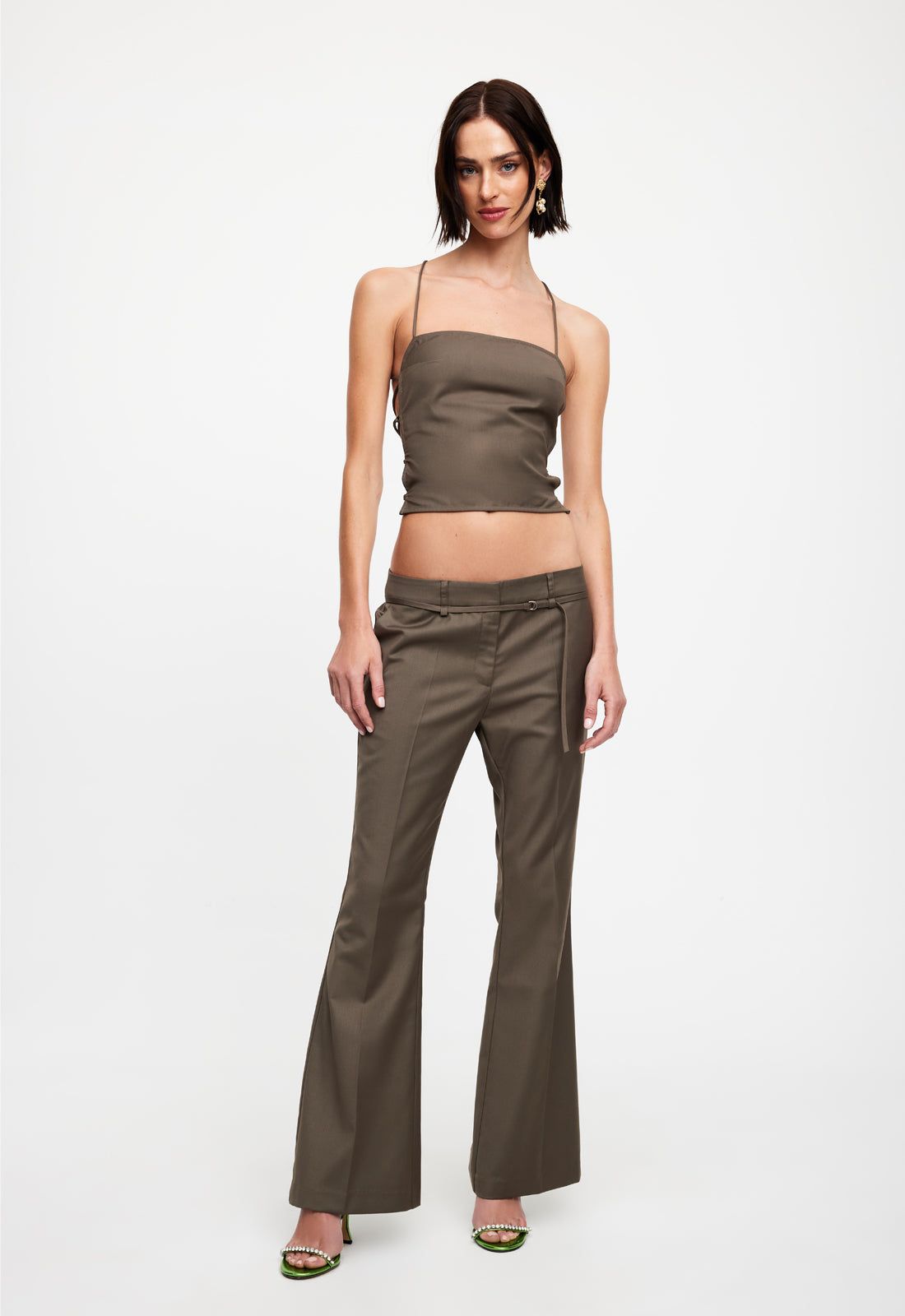 AVARIS TIE TOP - KHAKI sold by Lioness product image thumbnail 4