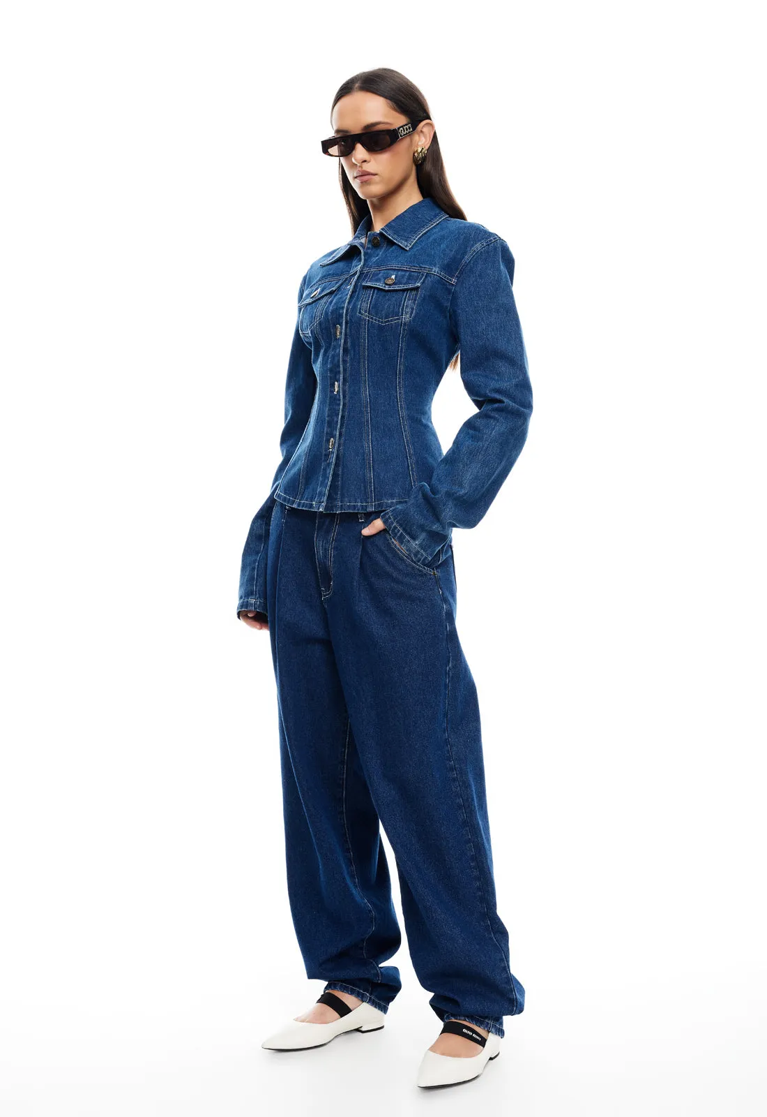 RIDER DENIM JACKET - BLUE DENIM sold by Lioness product image thumbnail 4