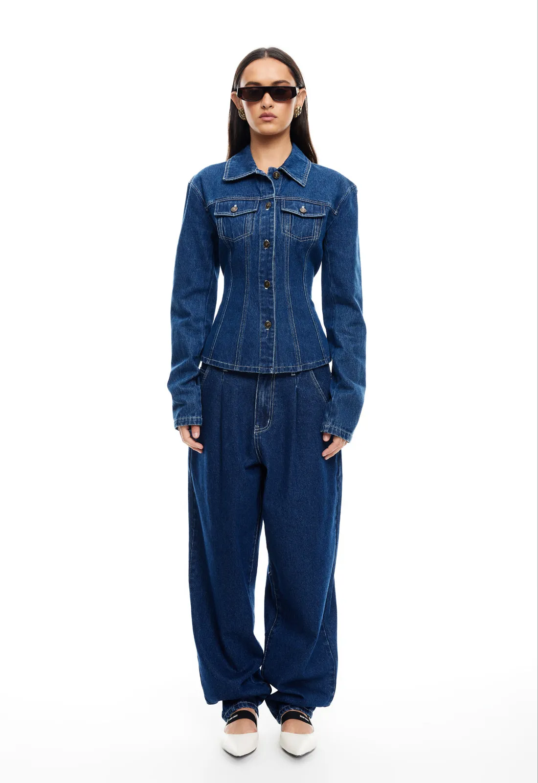 RIDER DENIM JACKET - BLUE DENIM sold by Lioness product image thumbnail 3