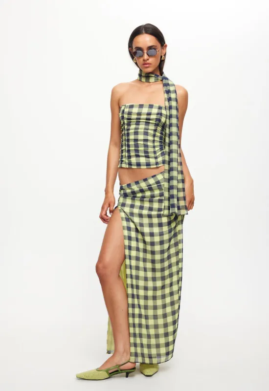 ISLAND BODICE - NAVY CHECK sold by Lioness