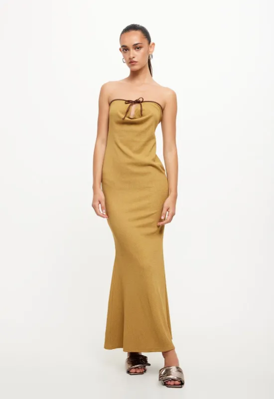 ILLUMINATING MAXI DRESS - GOLD sold by Lioness