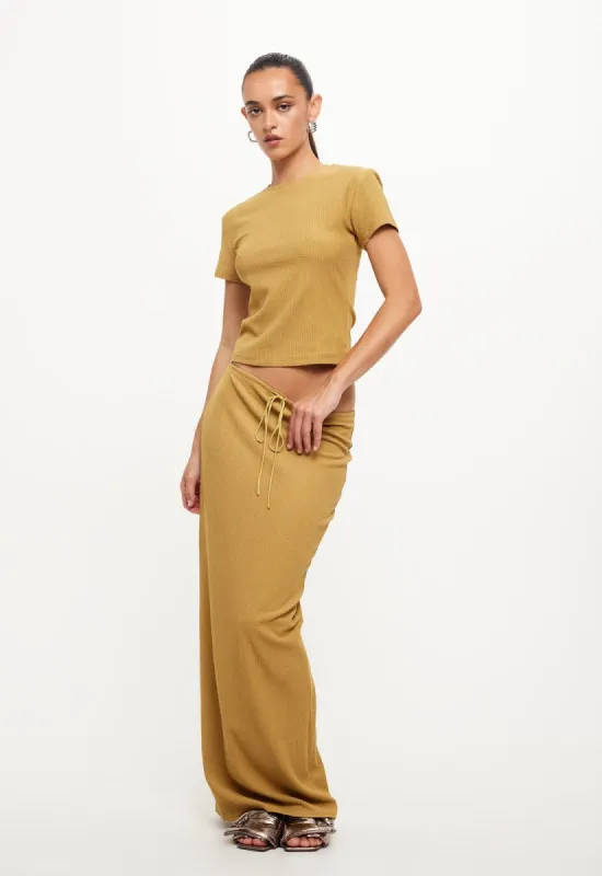NOSTALGIC MAXI SKIRT - GOLD sold by Lioness