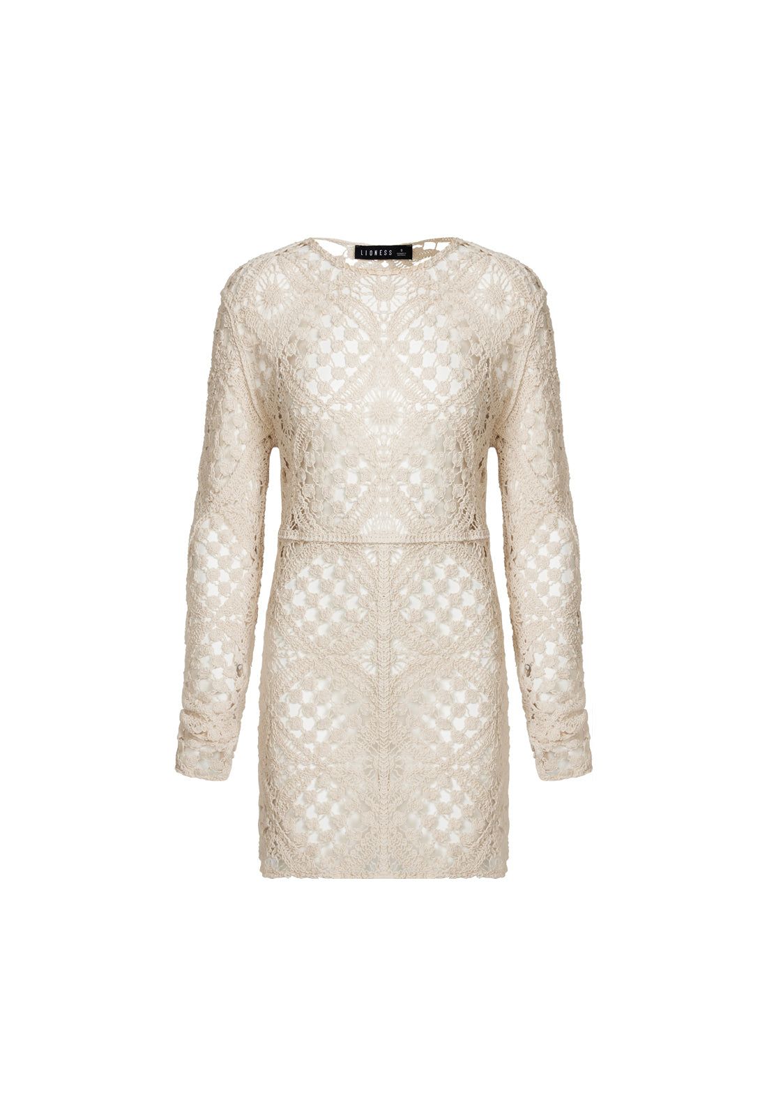 ATZARÓ CROCHET MINI DRESS - ALMOND sold by Lioness product image thumbnail 6