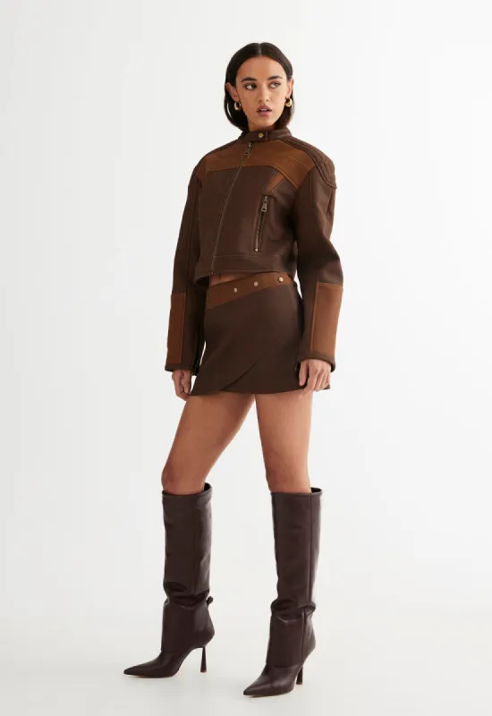 NUEVE BIKER JACKET - CHOCOLATE sold by Lioness