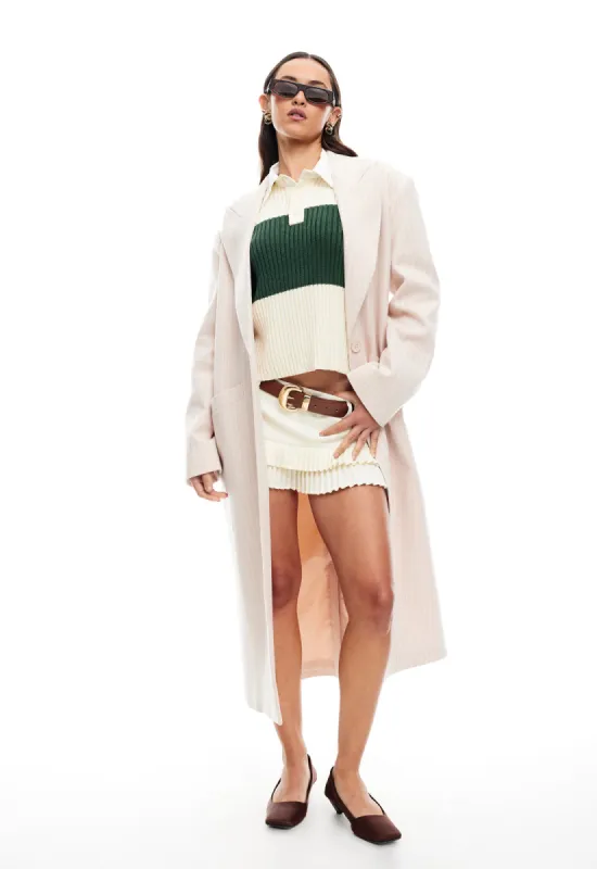 OLSEN COAT - BEIGE PINSTRIPE sold by Lioness