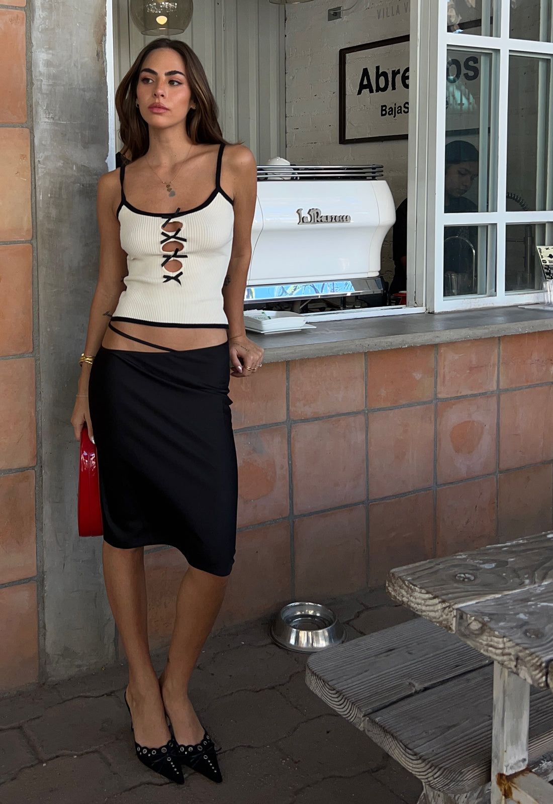 NINETIES MIDI SKIRT - ONYX sold by Lioness