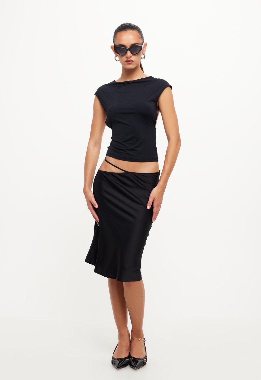 NINETIES MIDI SKIRT - ONYX sold by Lioness product image thumbnail 5