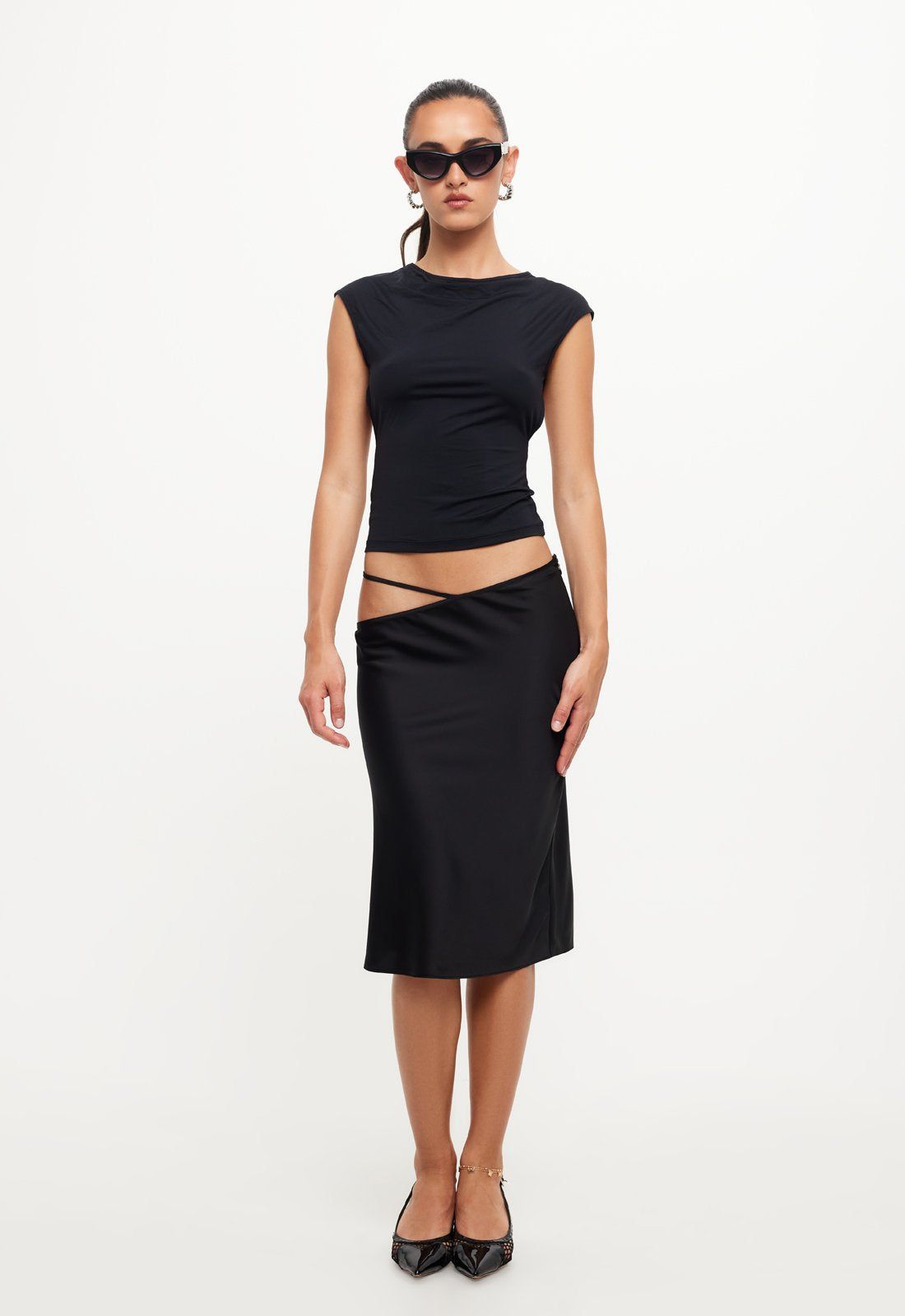 NINETIES MIDI SKIRT - ONYX sold by Lioness product image thumbnail 3