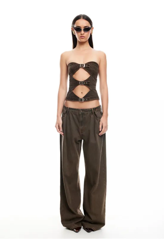 BUCKLE CORSET - PETROL sold by Lioness