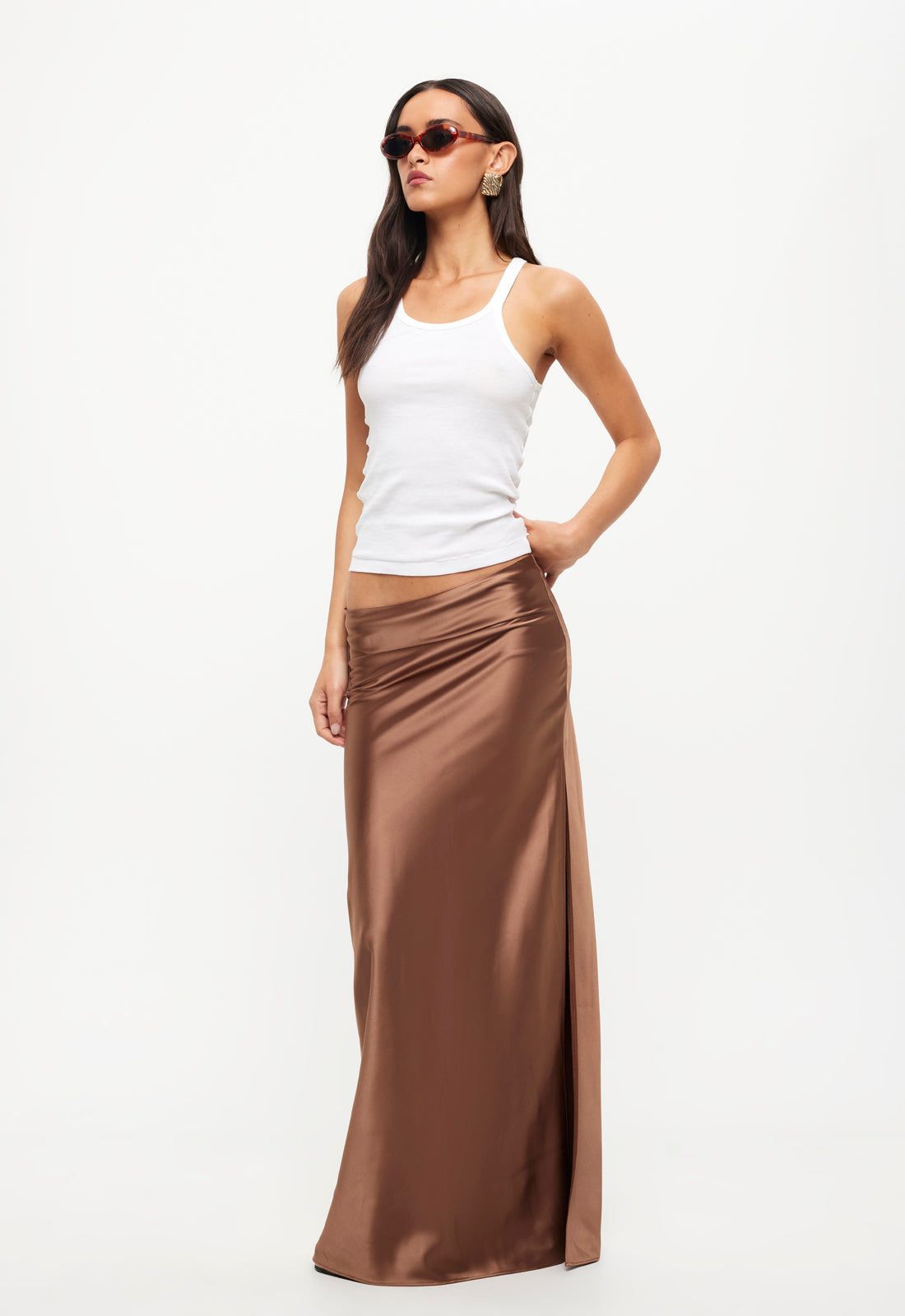 DEVON MAXI SKIRT - RUSSET sold by Lioness