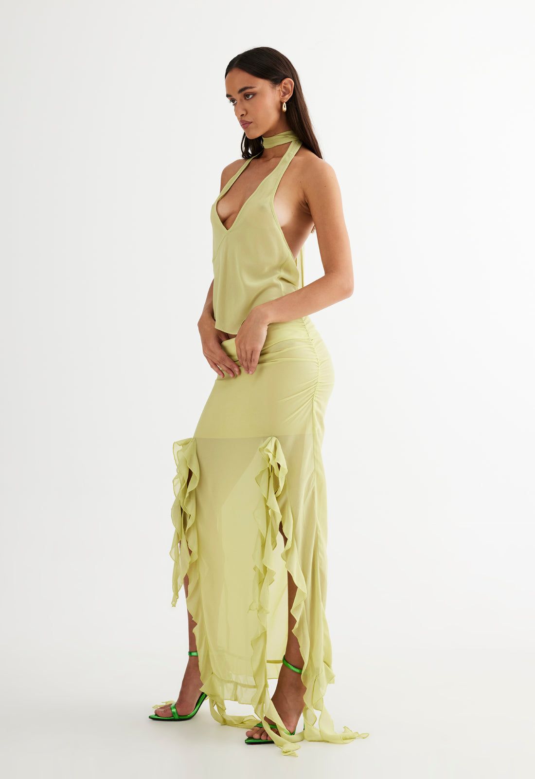 RENDEZVOUS HALTER TOP - LIME sold by Lioness product image thumbnail 3