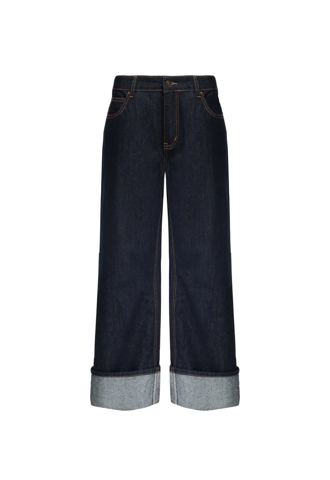 TOP MODEL CUFFED JEAN - DARK DENIM sold by Lioness product image thumbnail 5