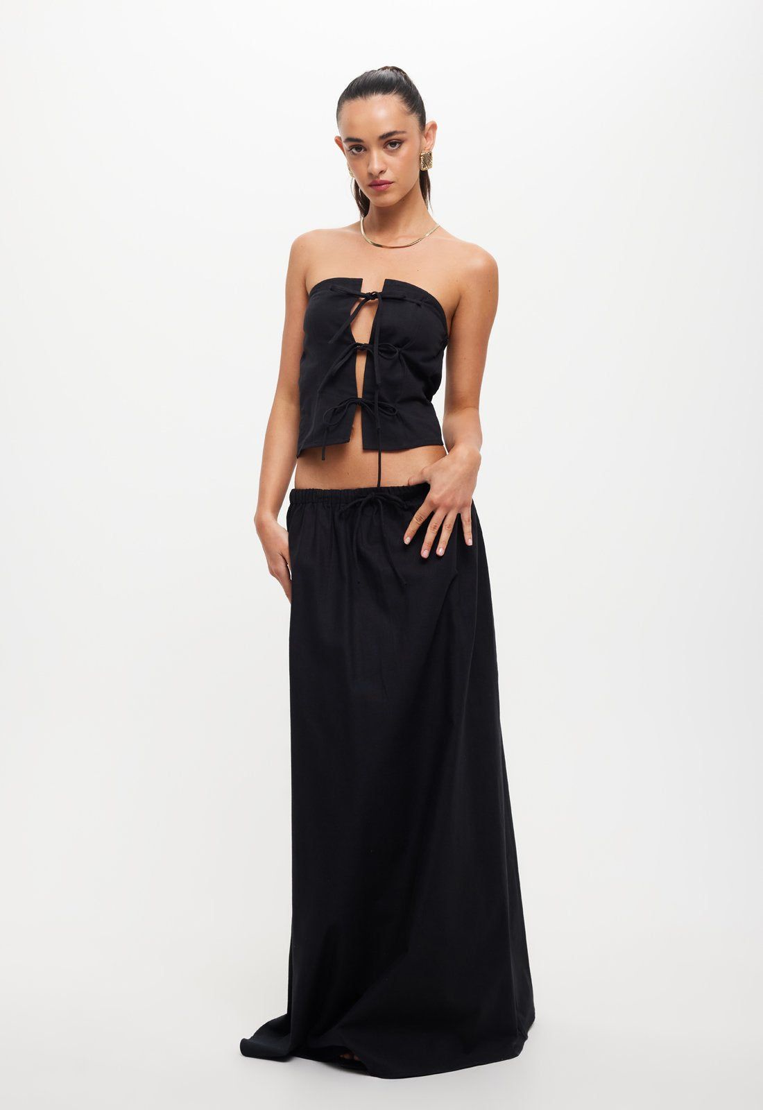 SERENE MAXI SKIRT - ONYX sold by Lioness product image thumbnail 3