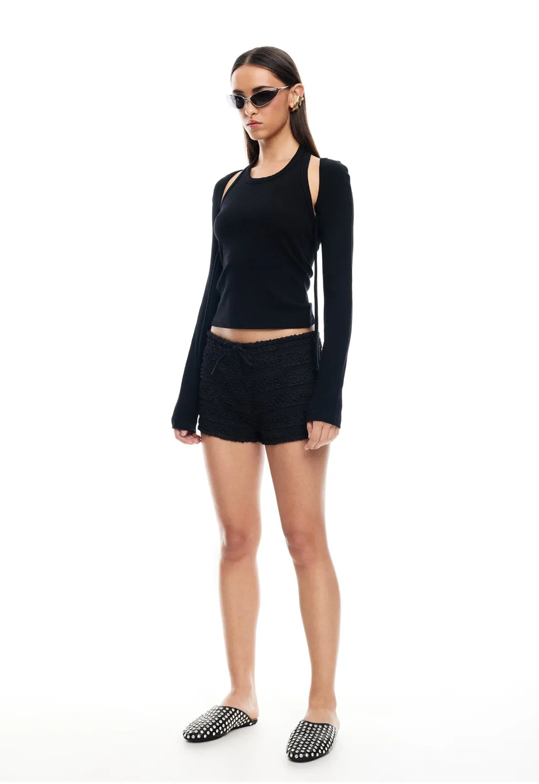 SCULPTED LONG SLEEVE TANK - ONYX sold by Lioness