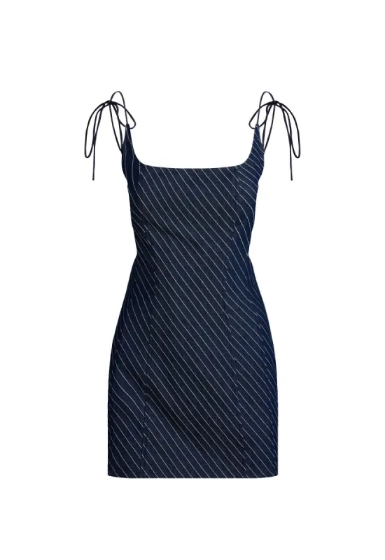 DIEZ MINI DRESS - DENIM STRIPE sold by Lioness