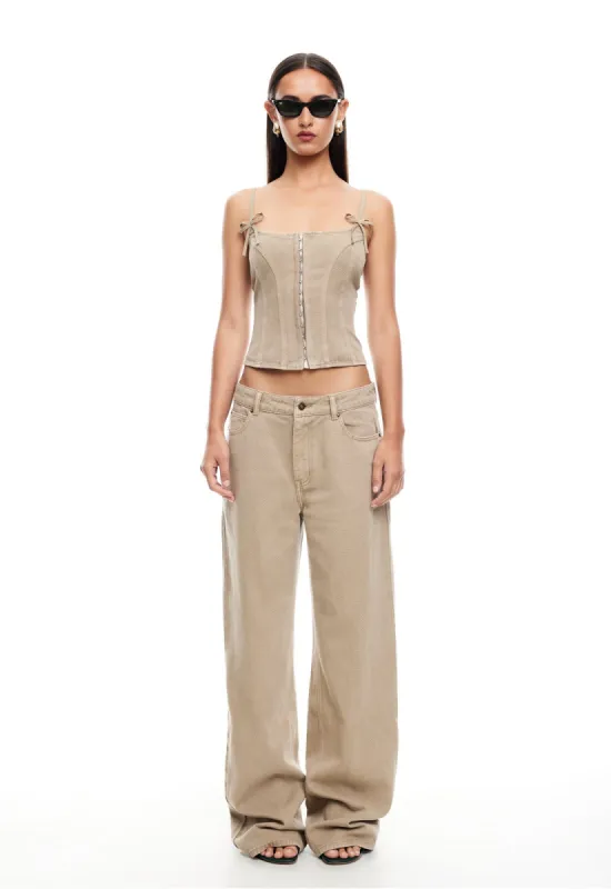 CHARISMATIC DENIM CORSET - STONE sold by Lioness