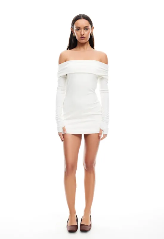 ISADORA MINI DRESS - PORCELAIN sold by Lioness