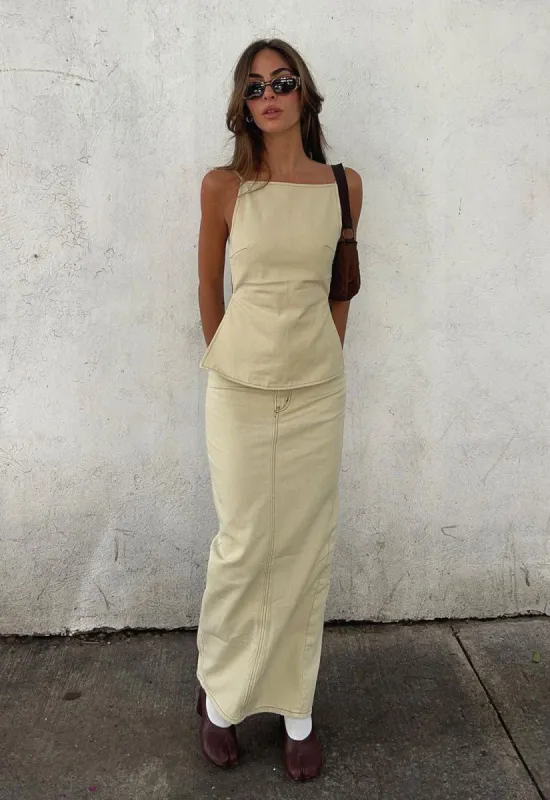 CAMILLE BACKLESS TOP - ECRU sold by Lioness