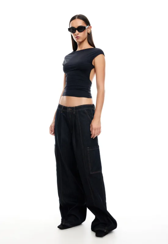 UNO TIE TOP - ONYX sold by Lioness