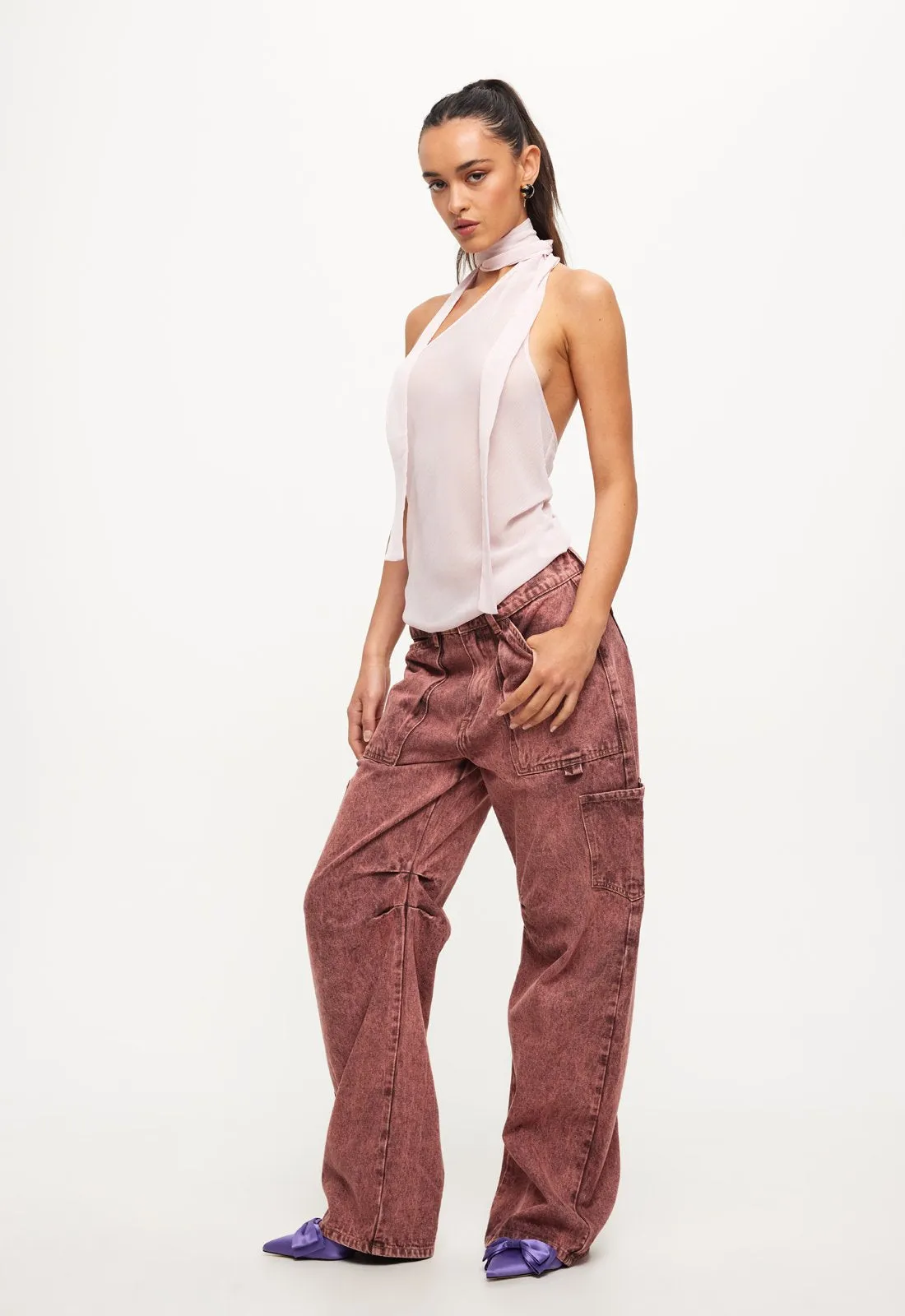 LUX TIE TOP - BLUSH sold by Lioness product image thumbnail 4