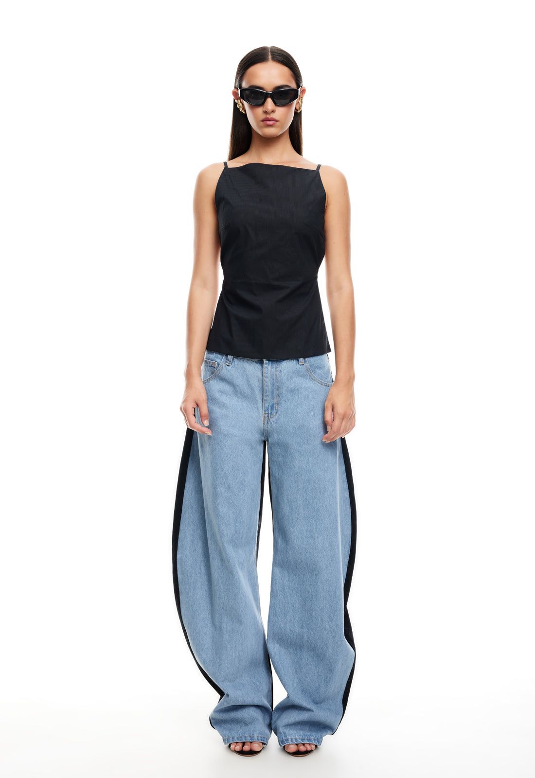 CAMILLE BACKLESS TOP - ONYX STRIPE sold by Lioness product image thumbnail 2