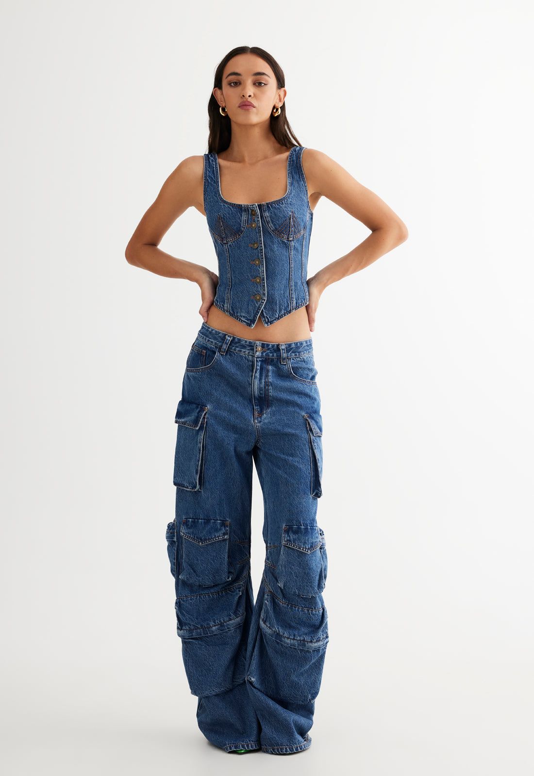 SMOKESHOW JEAN - BLUE DENIM sold by Lioness product image thumbnail 4