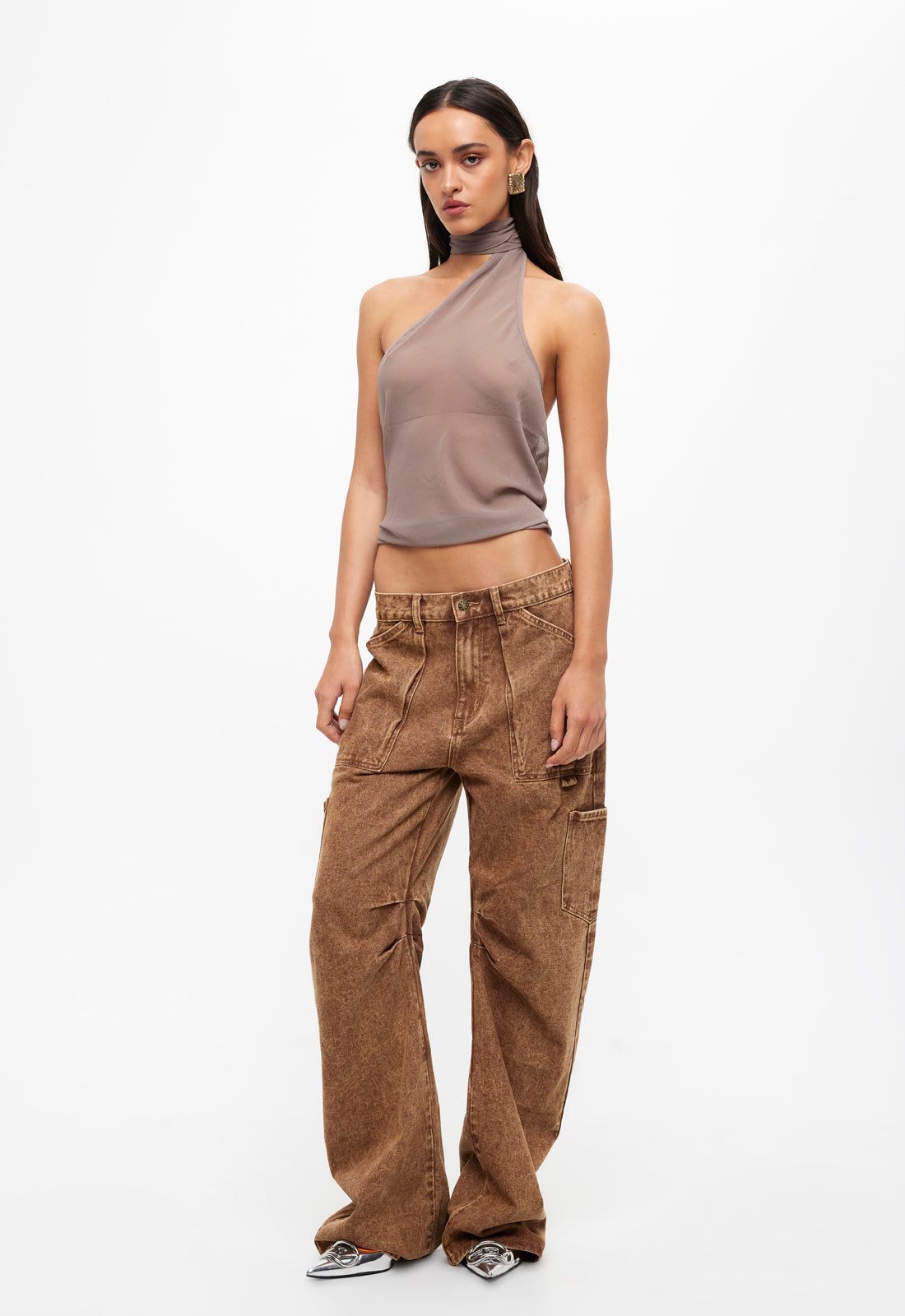 LUX TIE TOP - TAUPE sold by Lioness product image thumbnail 2