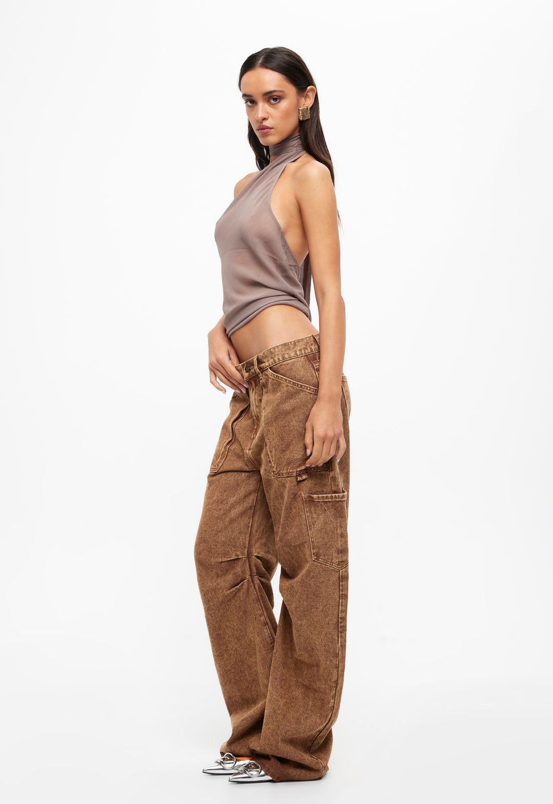LUX TIE TOP - TAUPE sold by Lioness product image thumbnail 3