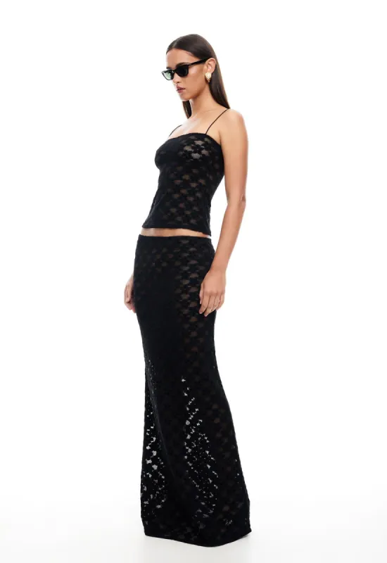 CLAIRVOYANT MAXI SKIRT - ONYX sold by Lioness