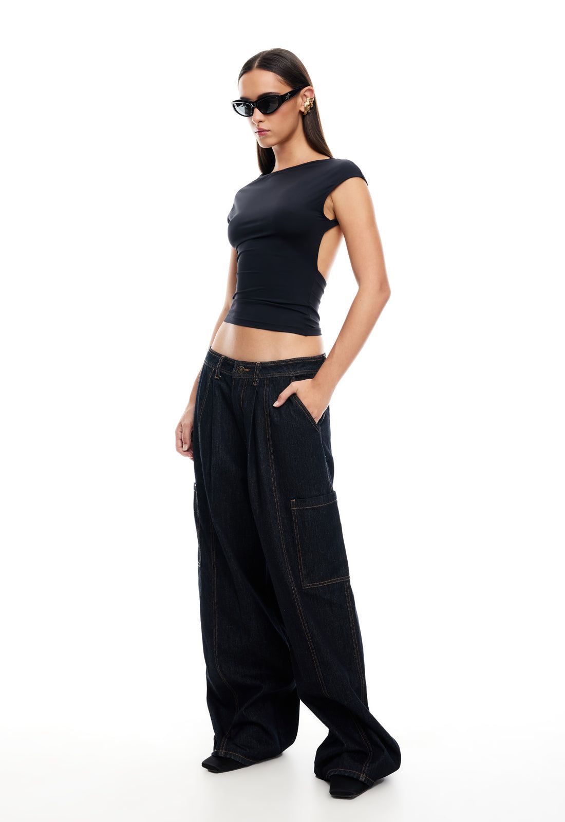 VENEDA BAGGY JEAN - DARK DENIM sold by Lioness