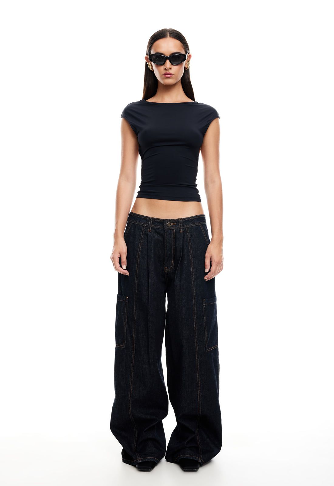 VENEDA BAGGY JEAN - DARK DENIM sold by Lioness product image thumbnail 2