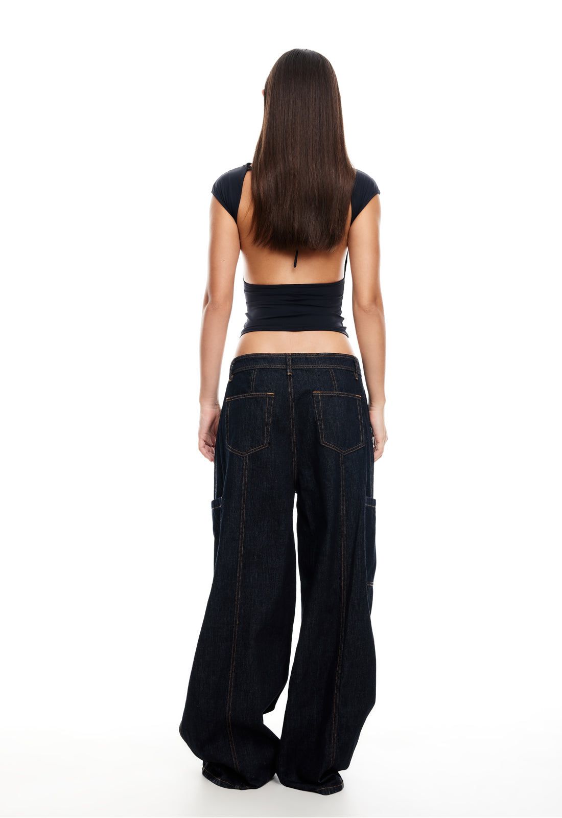 VENEDA BAGGY JEAN - DARK DENIM sold by Lioness product image thumbnail 4