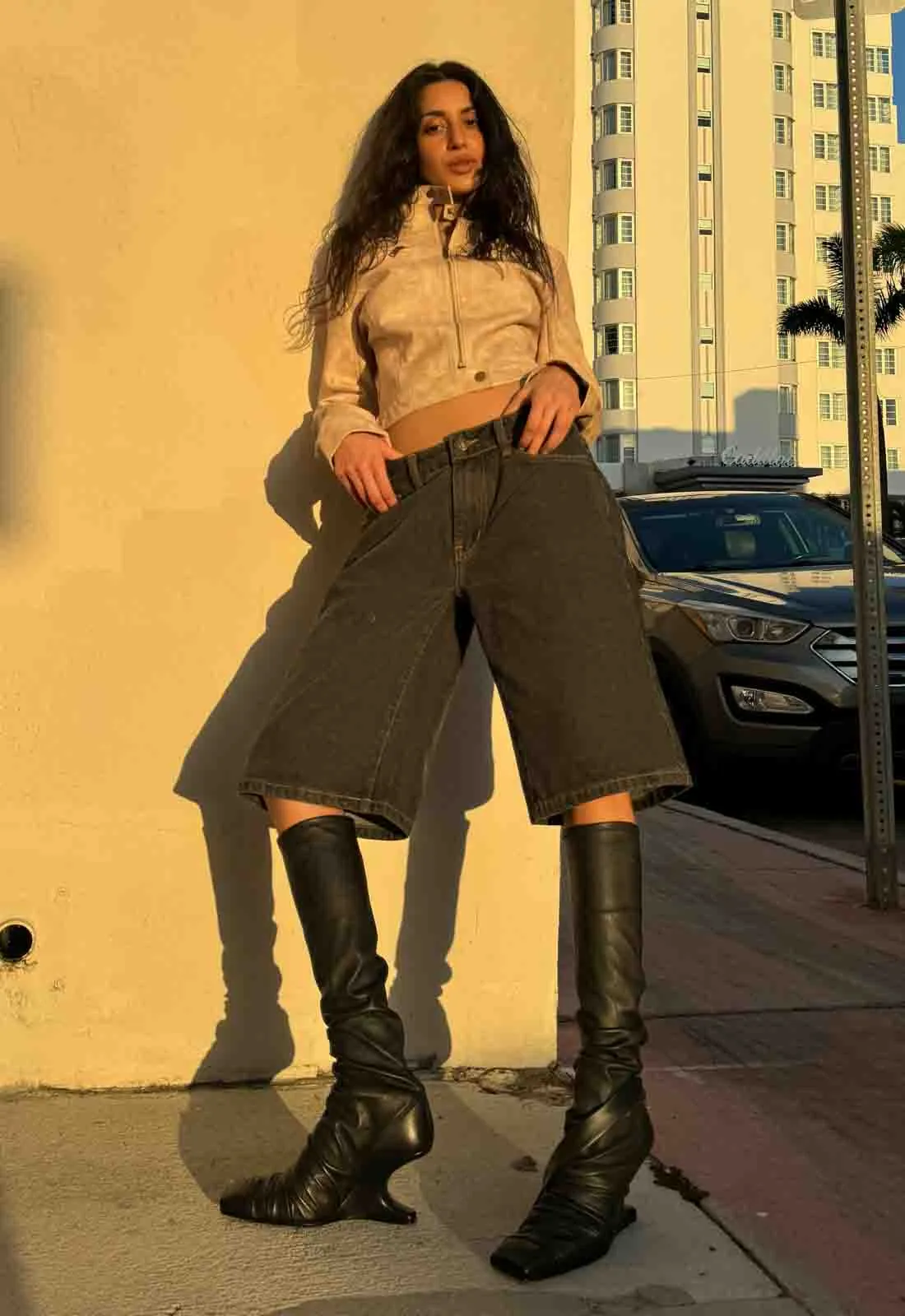 BELLA MOTO JACKET - BEIGE sold by Lioness product image thumbnail 3