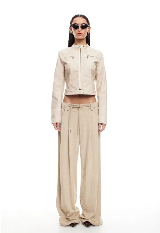 BELLA MOTO JACKET - BEIGE sold by Lioness