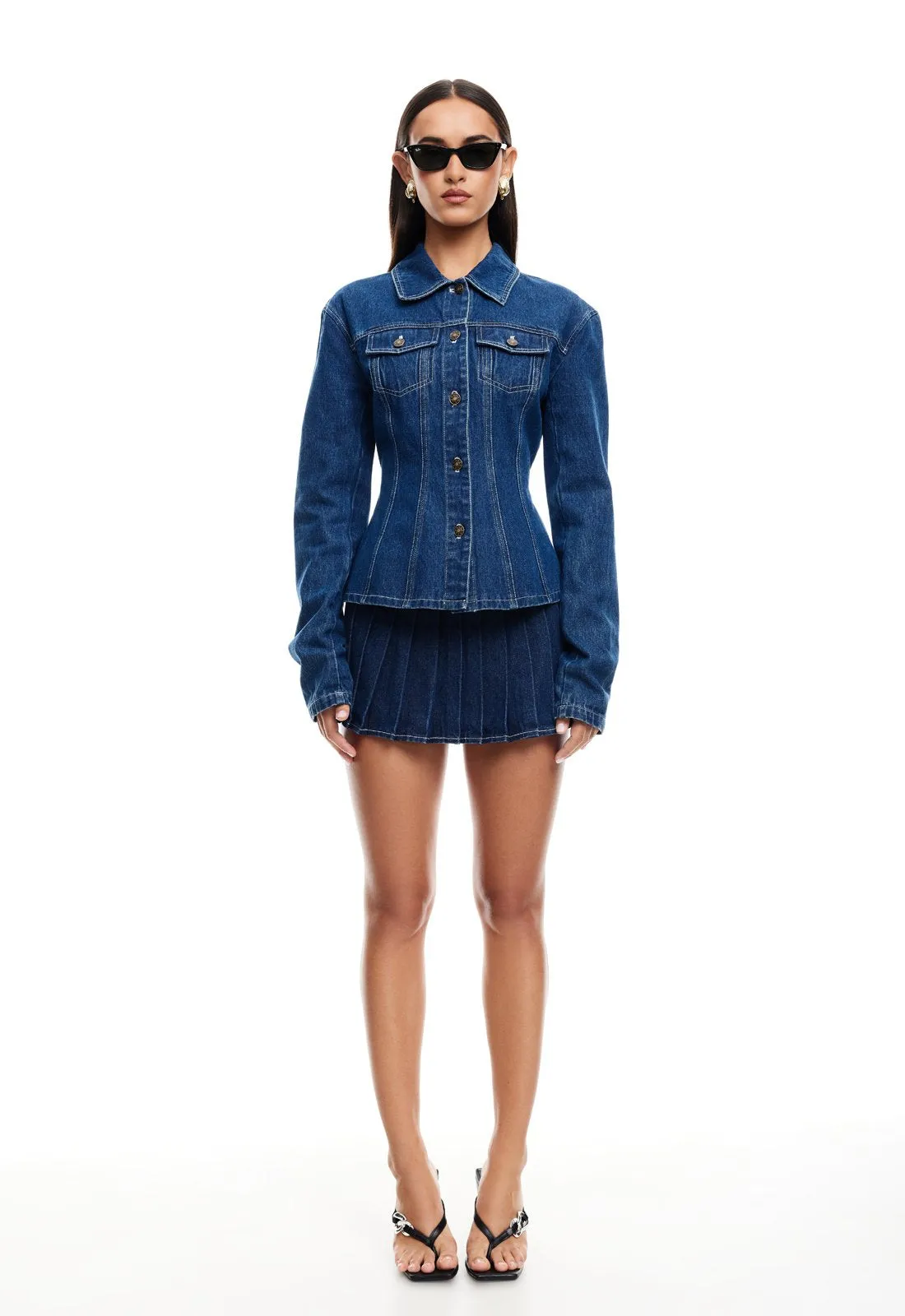 RIDER MINI SKORT - BLUE DENIM sold by Lioness product image thumbnail 3