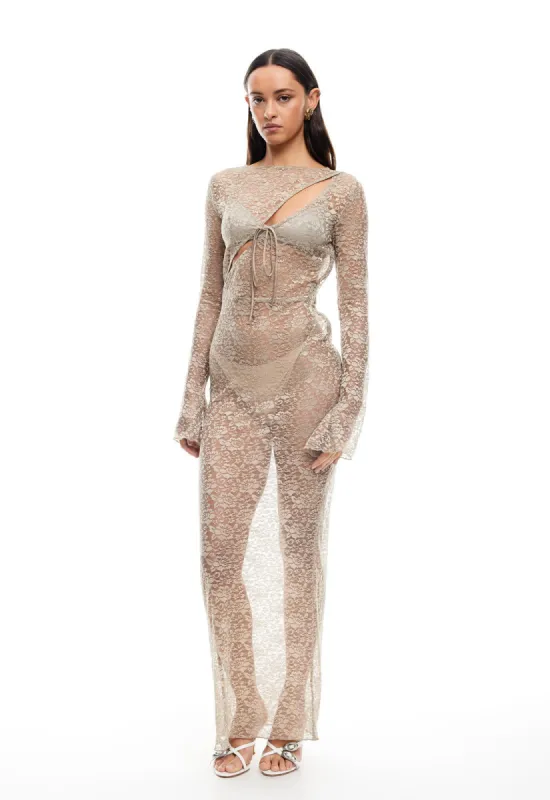 FEVER LACE MAXI DRESS - SAGE sold by Lioness