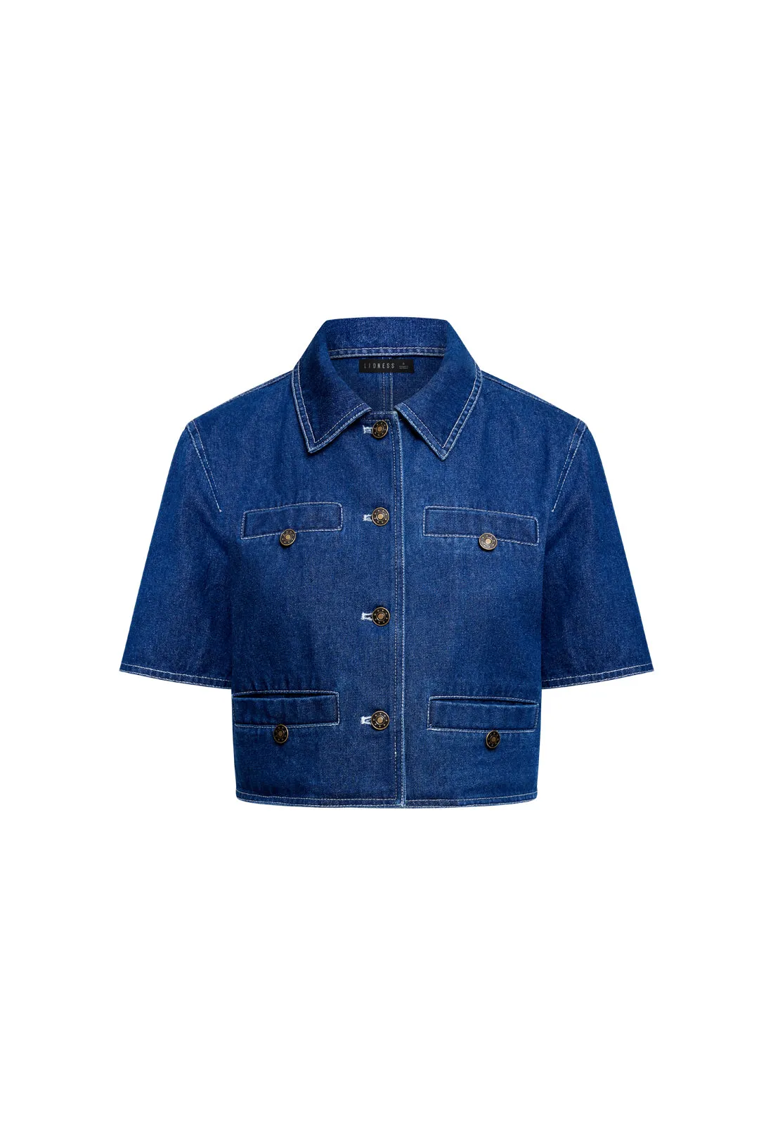 HALSTON DENIM TOP - BLUE DENIM sold by Lioness product image thumbnail 5