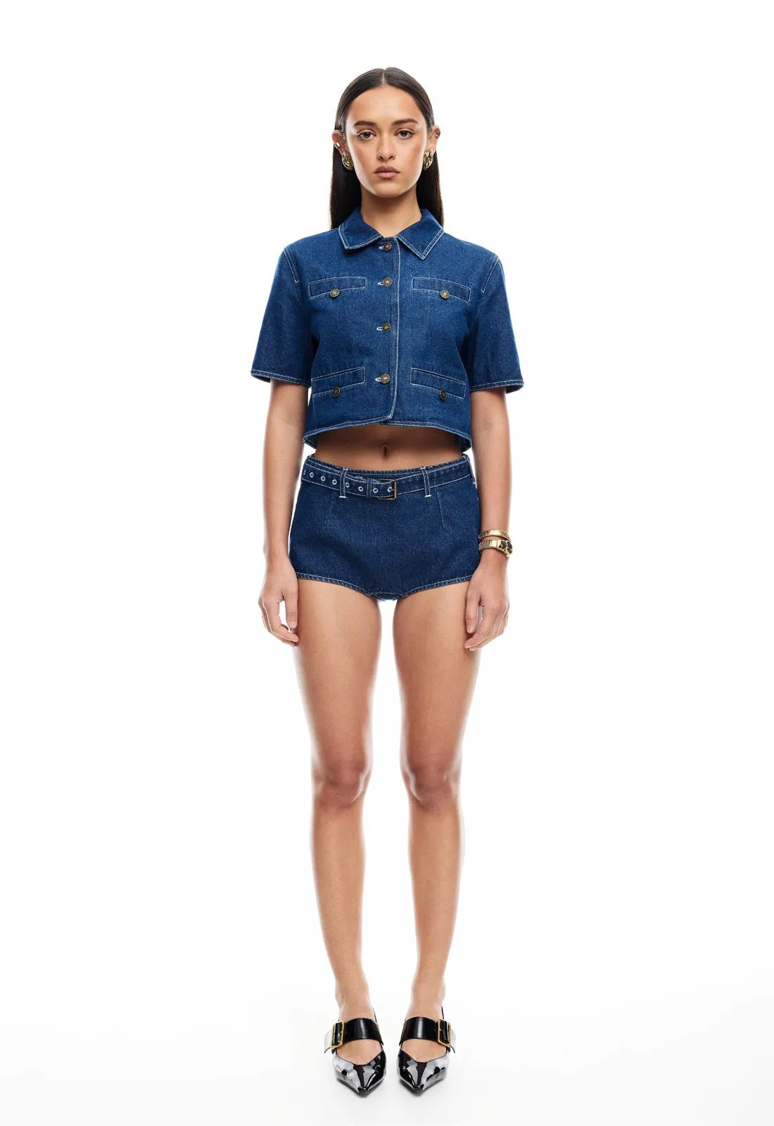 HALSTON DENIM TOP - BLUE DENIM sold by Lioness product image thumbnail 2