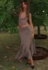 ROSE MAXI SKIRT - ASH sold by Lioness