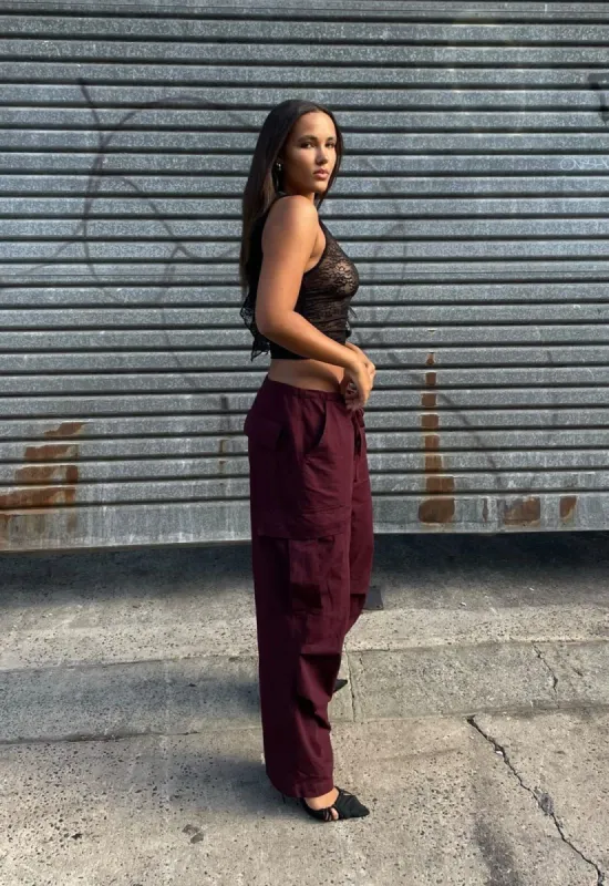 UTILITY PANT - BURGUNDY sold by Lioness