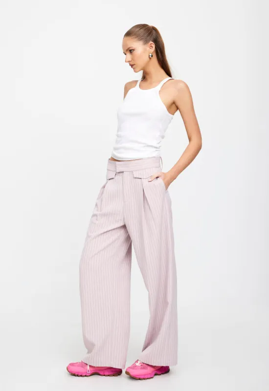 NYC PANT - PINK PINSTRIPE made by Lioness