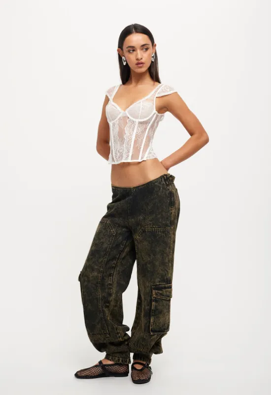 SOME LIKE IT HOT LACE CORSET - GHOST WHITE sold by Lioness