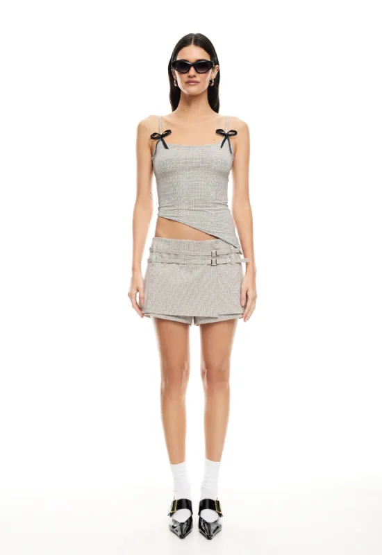 DEUCE SKORT - BEIGE GINGHAM sold by Lioness