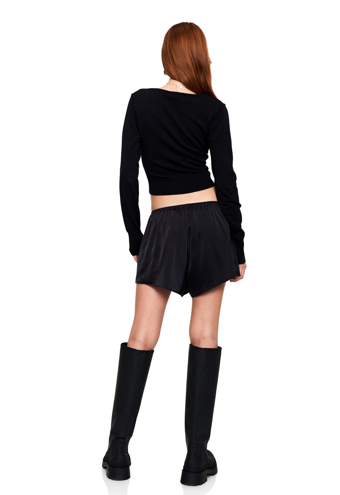 TONI SATIN SHORT - BLACK sold by Lioness product image thumbnail 4