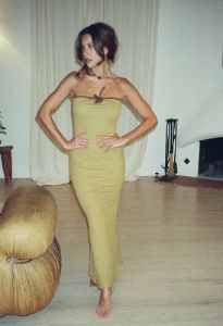 ILLUMINATING MAXI DRESS - GOLD sold by Lioness
