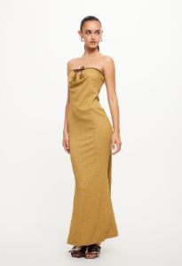 ILLUMINATING MAXI DRESS - GOLD sold by Lioness