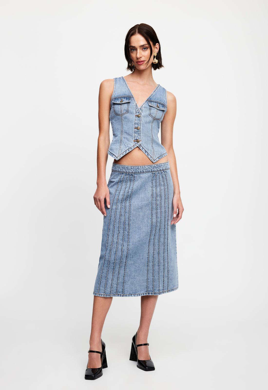 CAMELIA MIDI - FADED DENIM sold by Lioness product image thumbnail 2