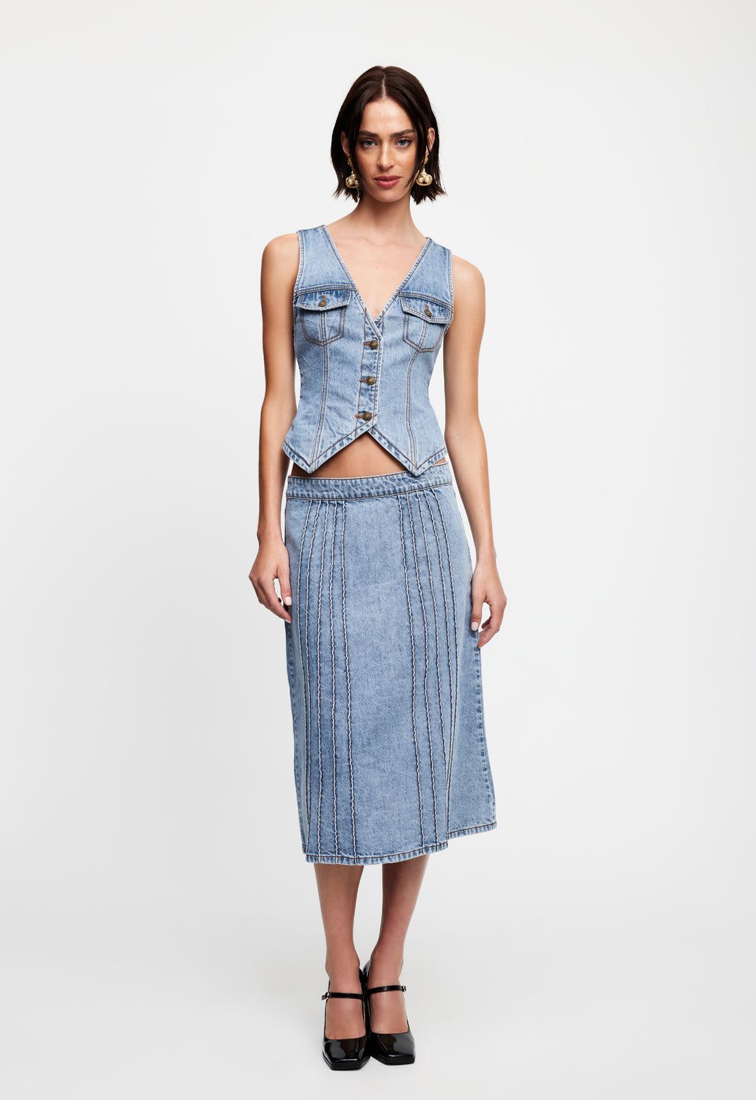 CAMELIA MIDI - FADED DENIM sold by Lioness product image thumbnail 4