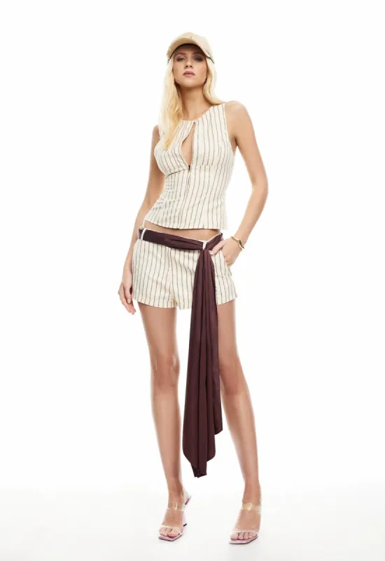 LEO SHORT - CREAM STRIPE sold by Lioness