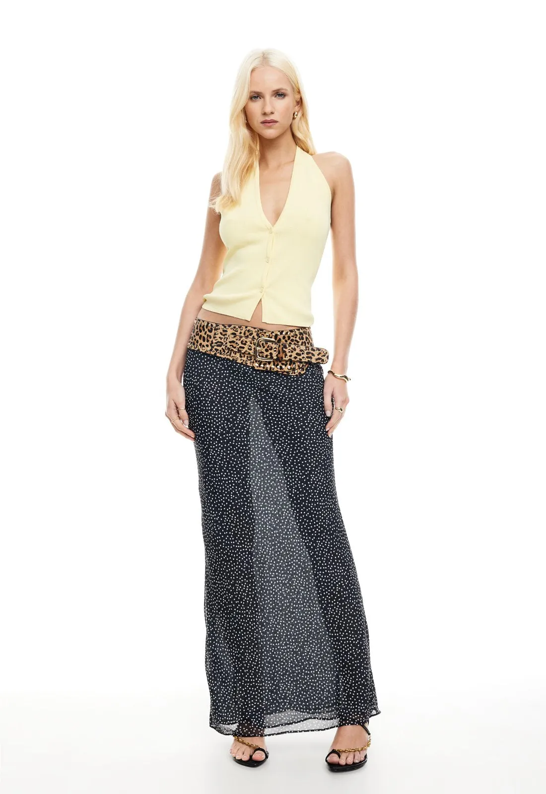 ENDLESS MAXI SKIRT - ONYX POLKA sold by Lioness